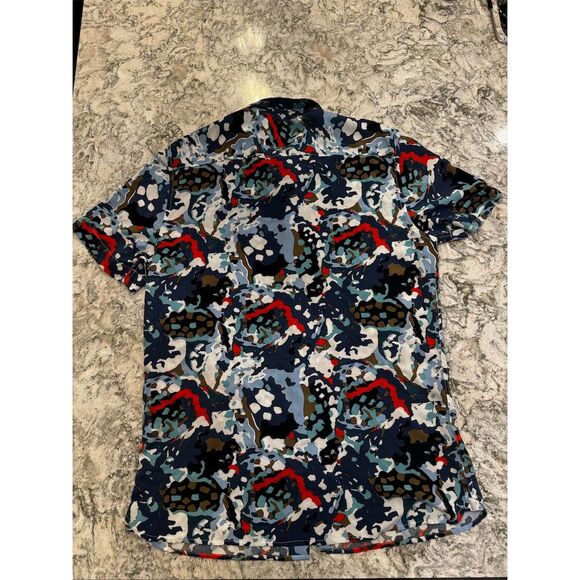 Perry Ellis Men's Short Sleeve Button-Up Shirt Geometric Print Size M - Picture 2 of 4